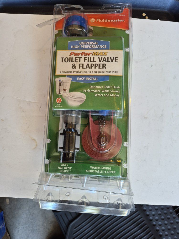 Fluidmaster PerforMAX Universal Toilet Fill Valve & Flapper Kit New