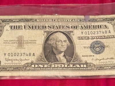 1957 B $1 One Dollar Silver Certificate Paper Currency Note