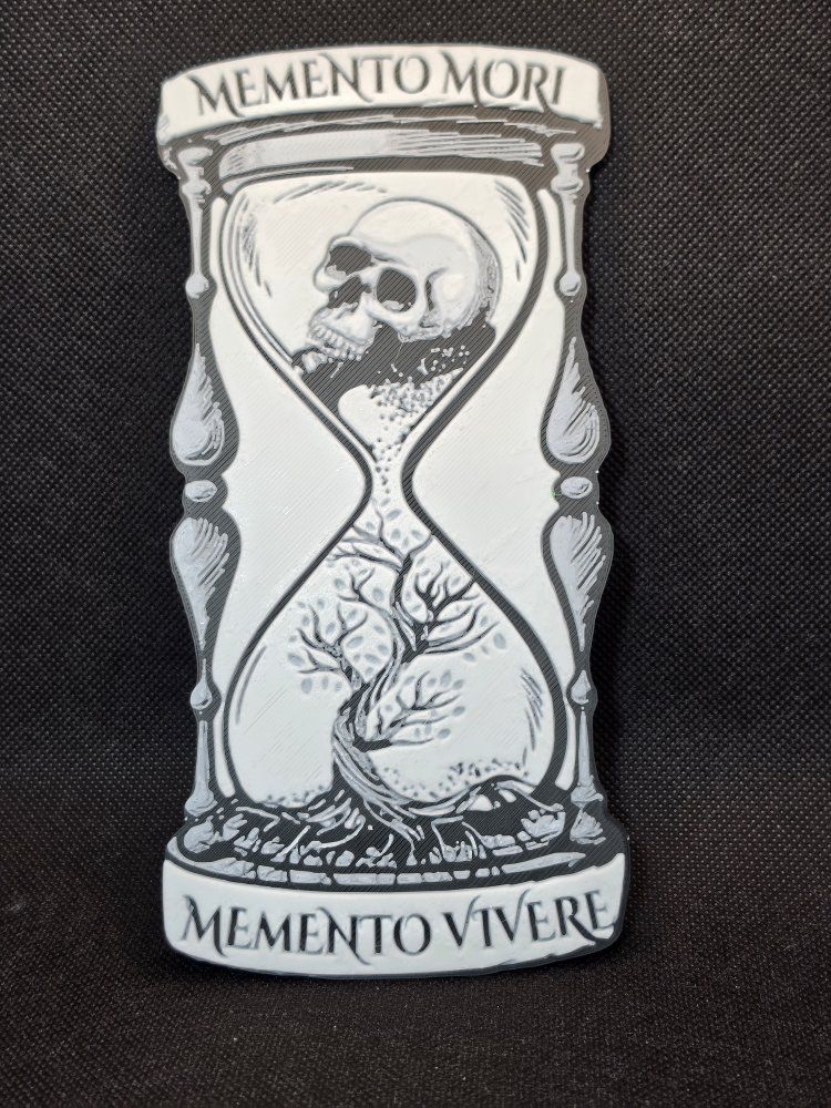 Memento Mori Memento Vivere Hourglass Skull Wall Art Plaque Decorative Decor