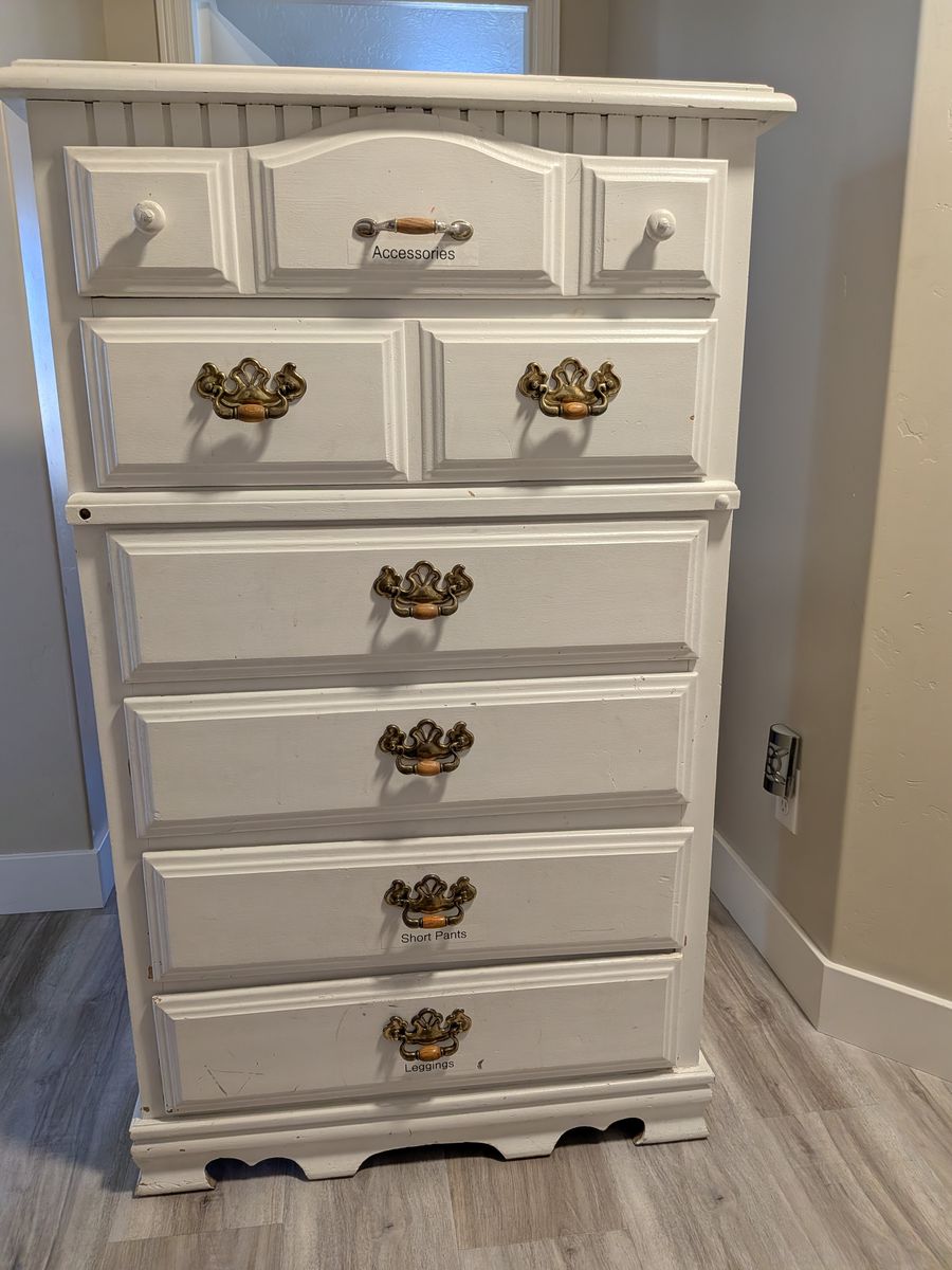 Tall White 6-drawer dresser