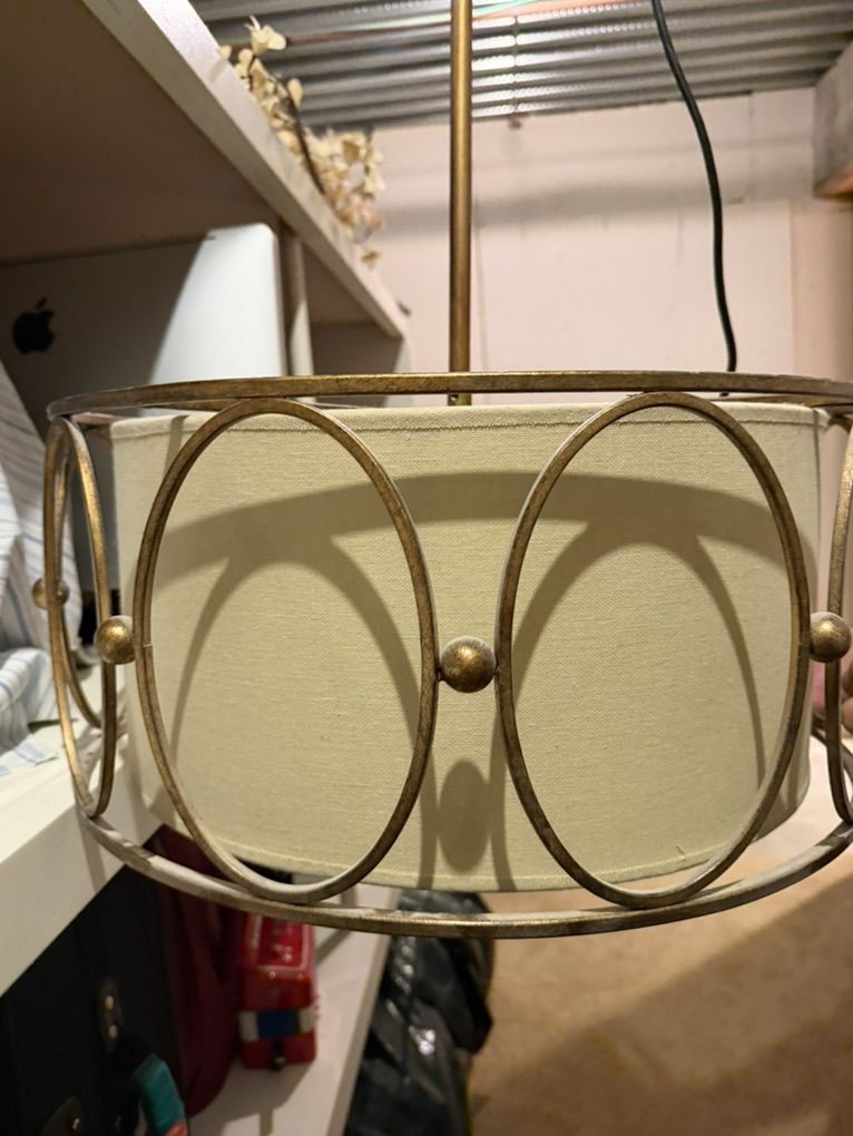 Oval chandelier brass