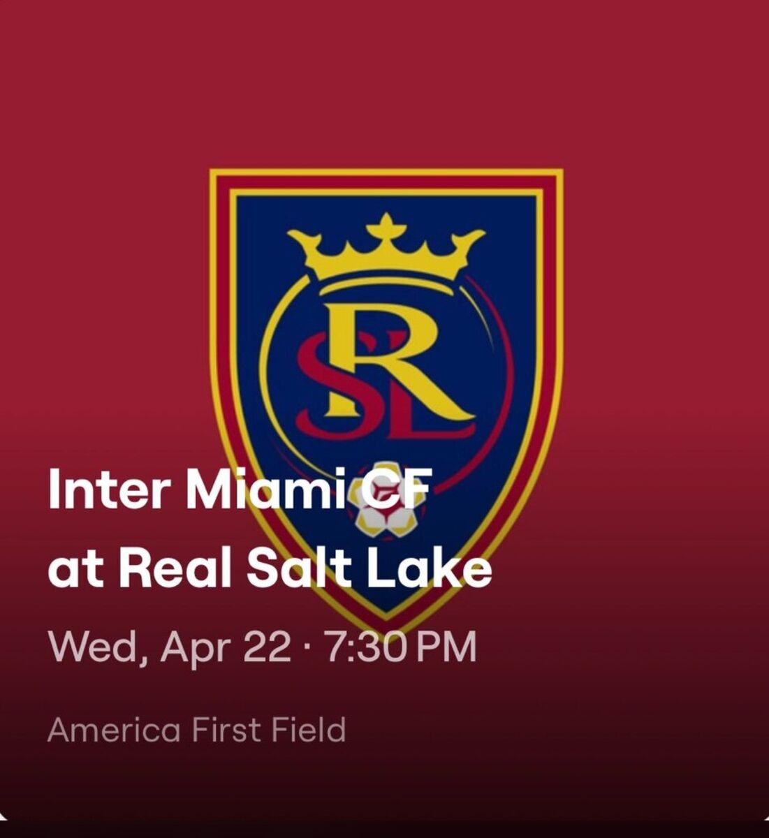 FRONT ROW MIAMI (Messi) vs RSL (Real Salt Lake)
