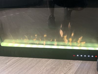 Wall-Mounted Electric Fireplace Heater with Color-Changing LED Flames touch screen