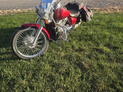 Honda Shadow Spirit 750 Motorcycle - Red, Windshield, Saddlebags