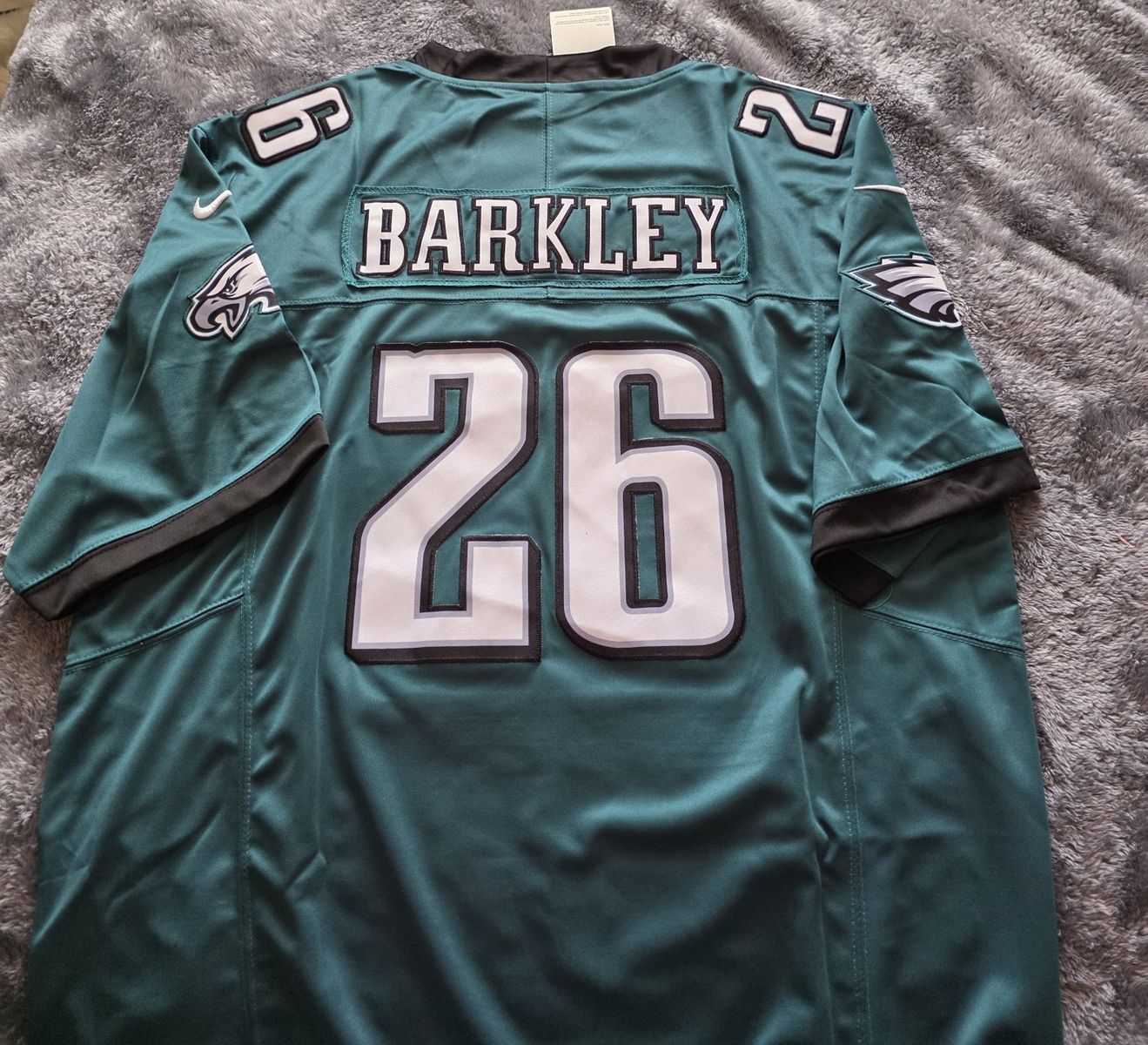 NEW WITH TAGS PHILADELPHIA EAGLES SAQUON BARKLEY NIKE NFL STITCHED JERSEY MEN'S LARGE THRU 3XL