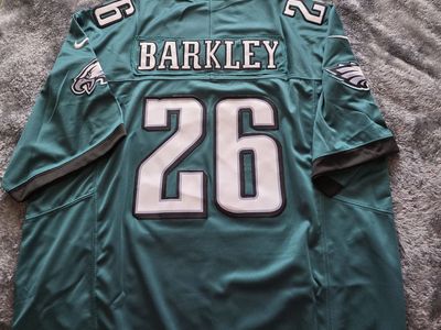 NEW WITH TAGS PHILADELPHIA EAGLES SAQUON BARKLEY NIKE NFL STITCHED JERSEY MEN'S LARGE THRU 3XL