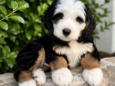 Beautiful Old English Mini Bernedoodles