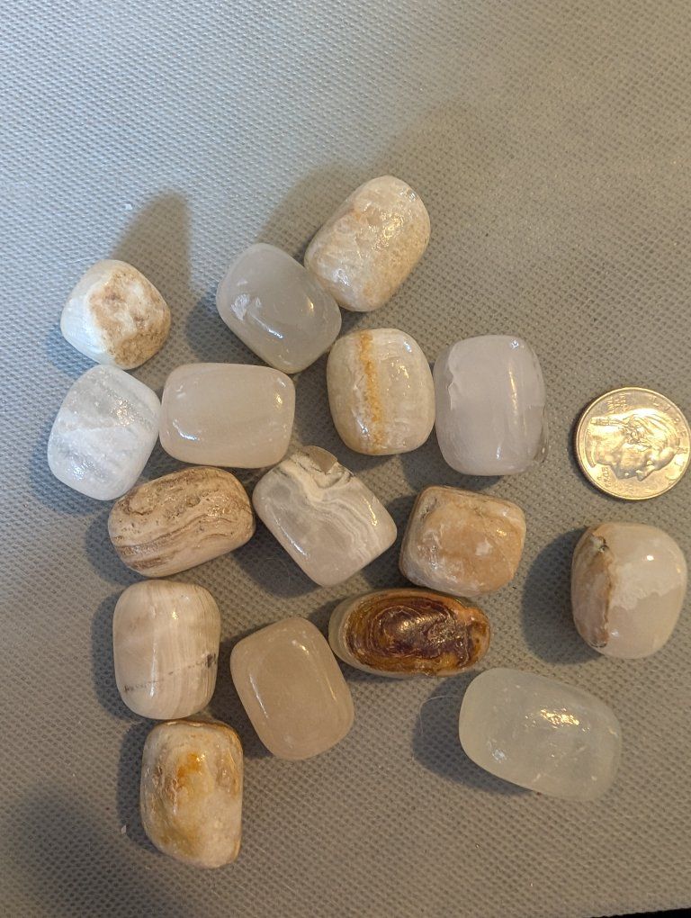 Assorted Tumbled Stones, Polished Crystals for Crafting & Decor - Various Sizes
