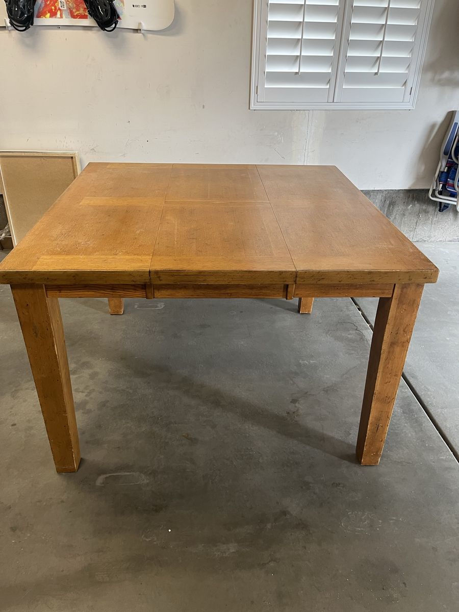 Solid Wood Dining Table with 8 Chairs - Durable Light Brown Wood Finish