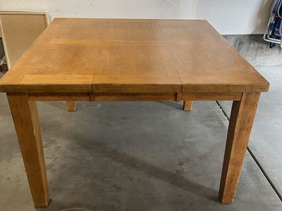 Solid Wood Dining Table with 8 Chairs - Durable Light Brown Wood Finish