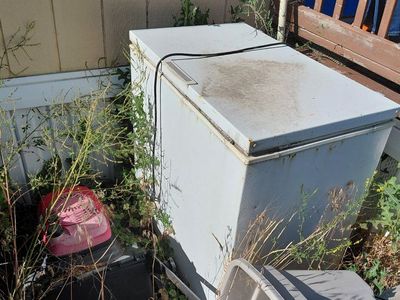 White Chest Freezer - Used, As-Is Outdoor Storage