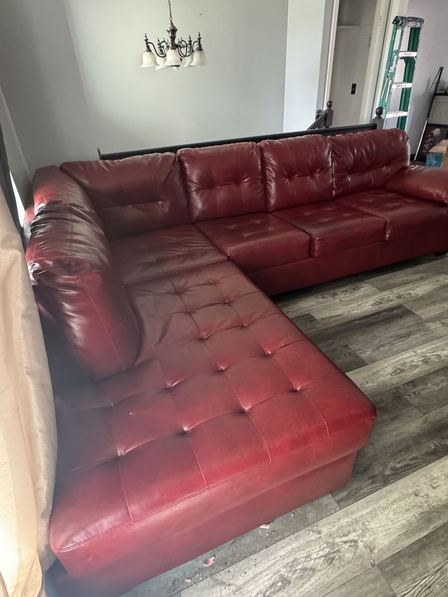 Leather sectional sofa
