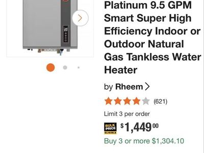 Brand New Rheem Tankless Hot Water Heater