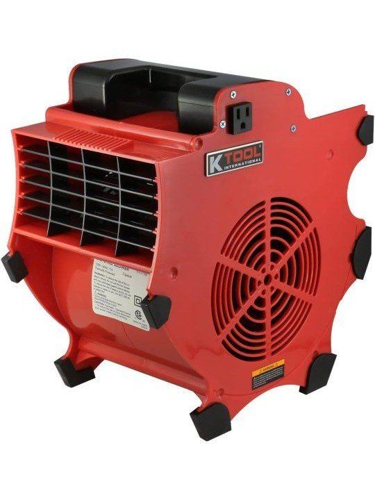 K TOOL International Portable Air Mover Floor Fan Blower Dryer for Home or Job Site, Red