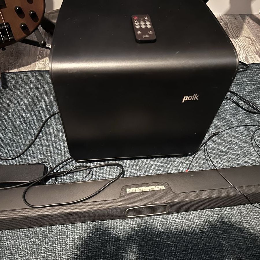 Polk Audio Sound Bar & Wireless Subwoofer System - Complete Setup