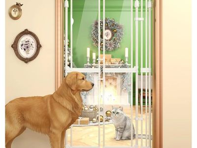 NEW KAGNJIC Extra Tall Cat Gate with Acrylic Panels