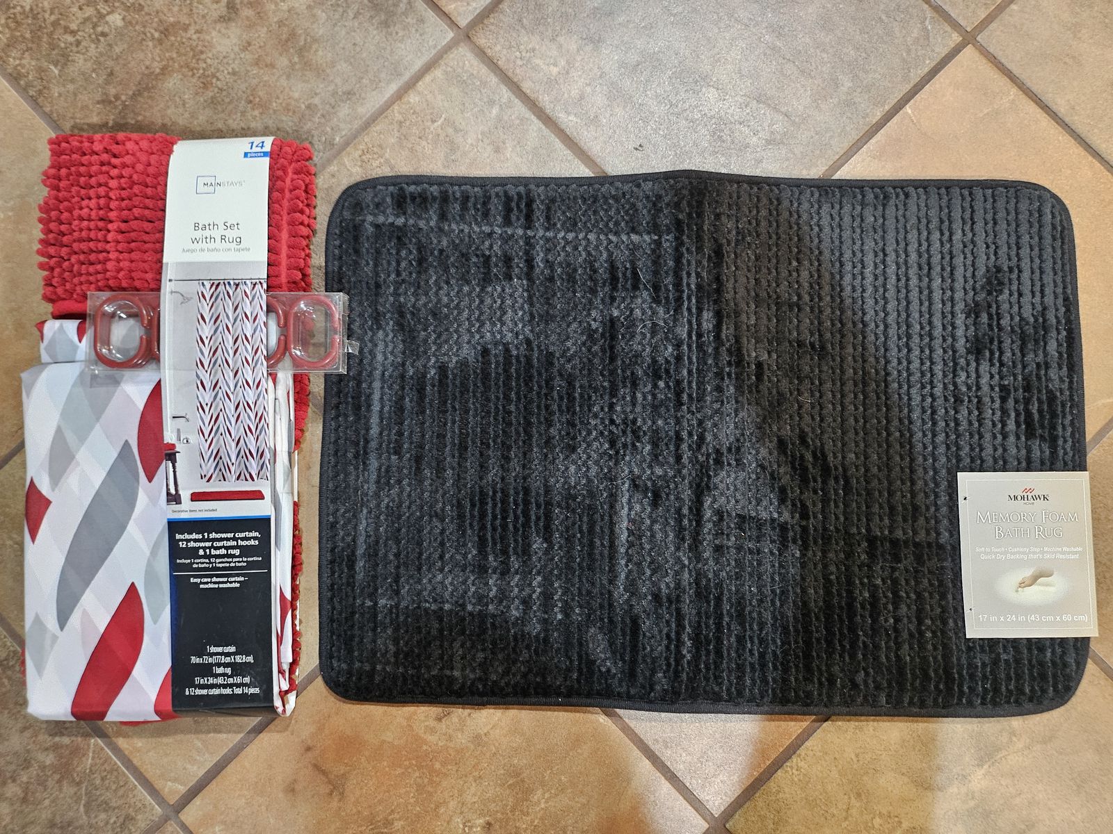 Shower Curtain and Rug Set