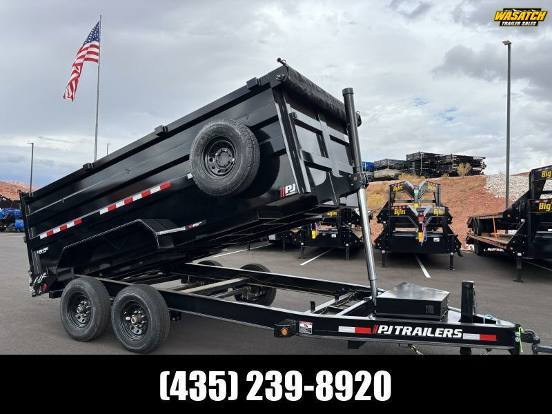 PJ Trailers 7X14 14K DT LOWPRO TELESCOPIC Dump Trailer