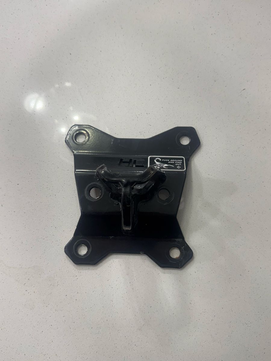 Canam X3 Heavy Duty Tow Hook Plate - Black Steel Bracket