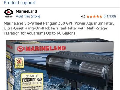 65-Gallon Fish Tank with Stand, Marineland Bio-Wheel 350 Filter, and SEAOURA LED Light