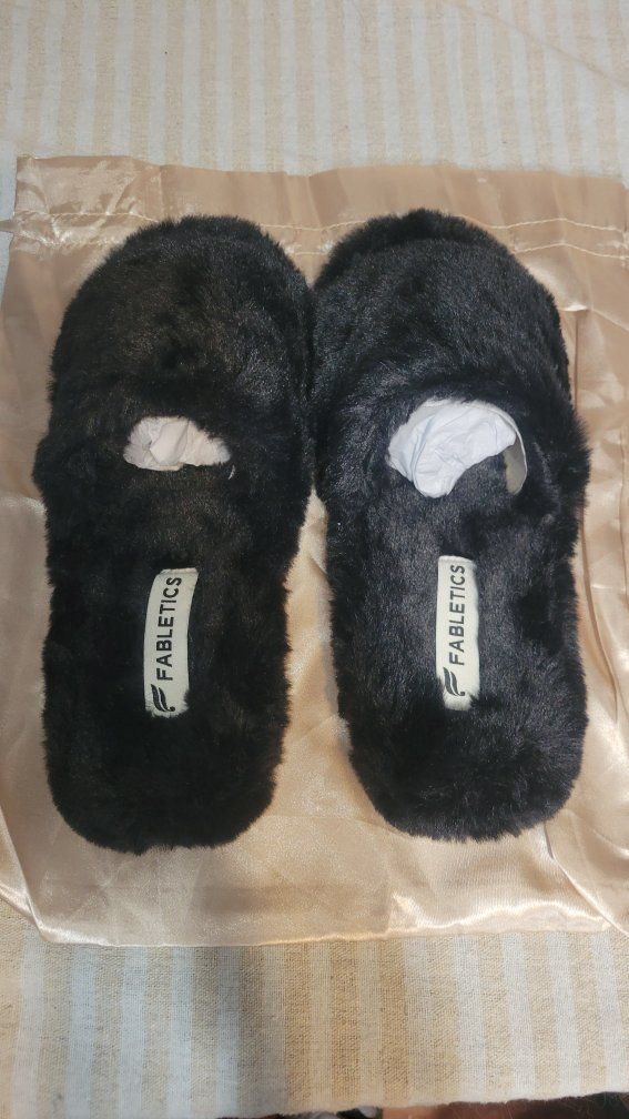 fabletics fur slippers