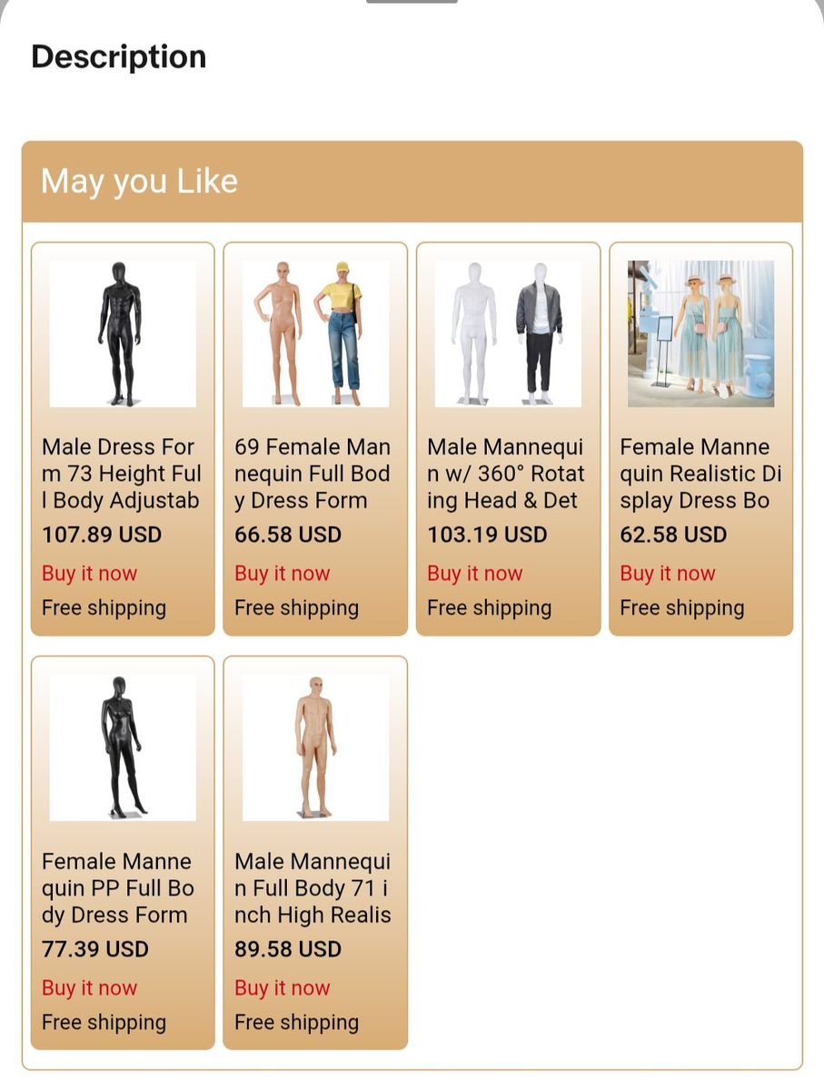 3  Mannequin Full Body Realistic Adjustable
Man ,