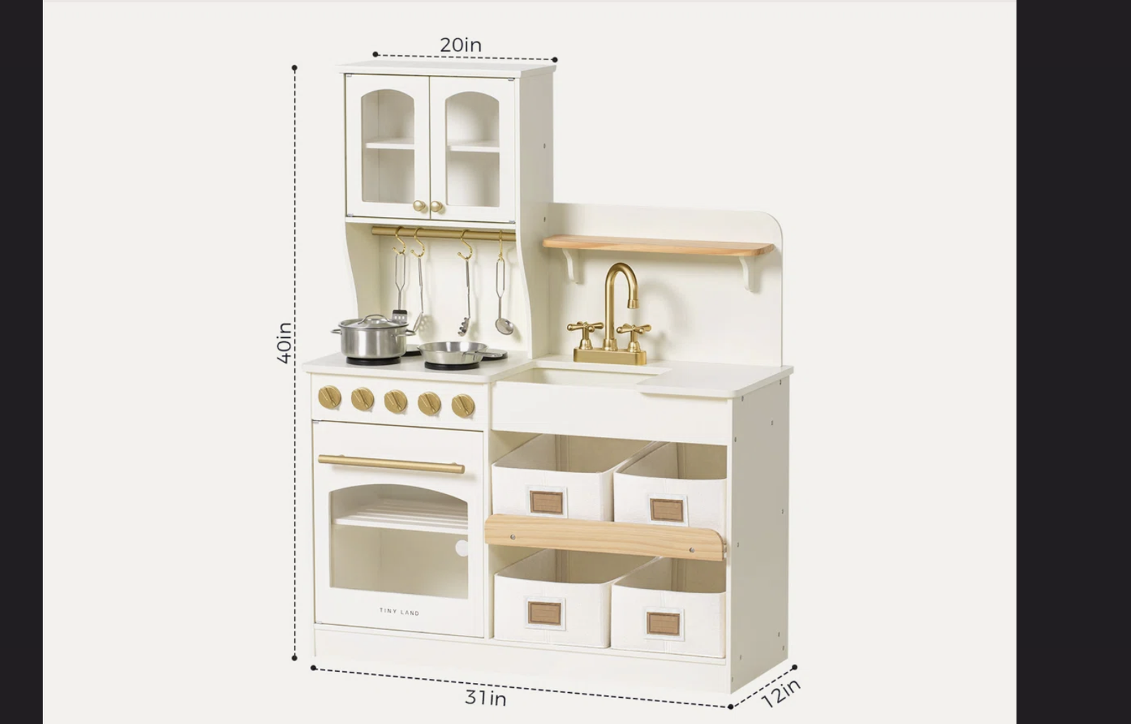 New in Box Wooden Play Kitchen with Storage for Creative Toddlers