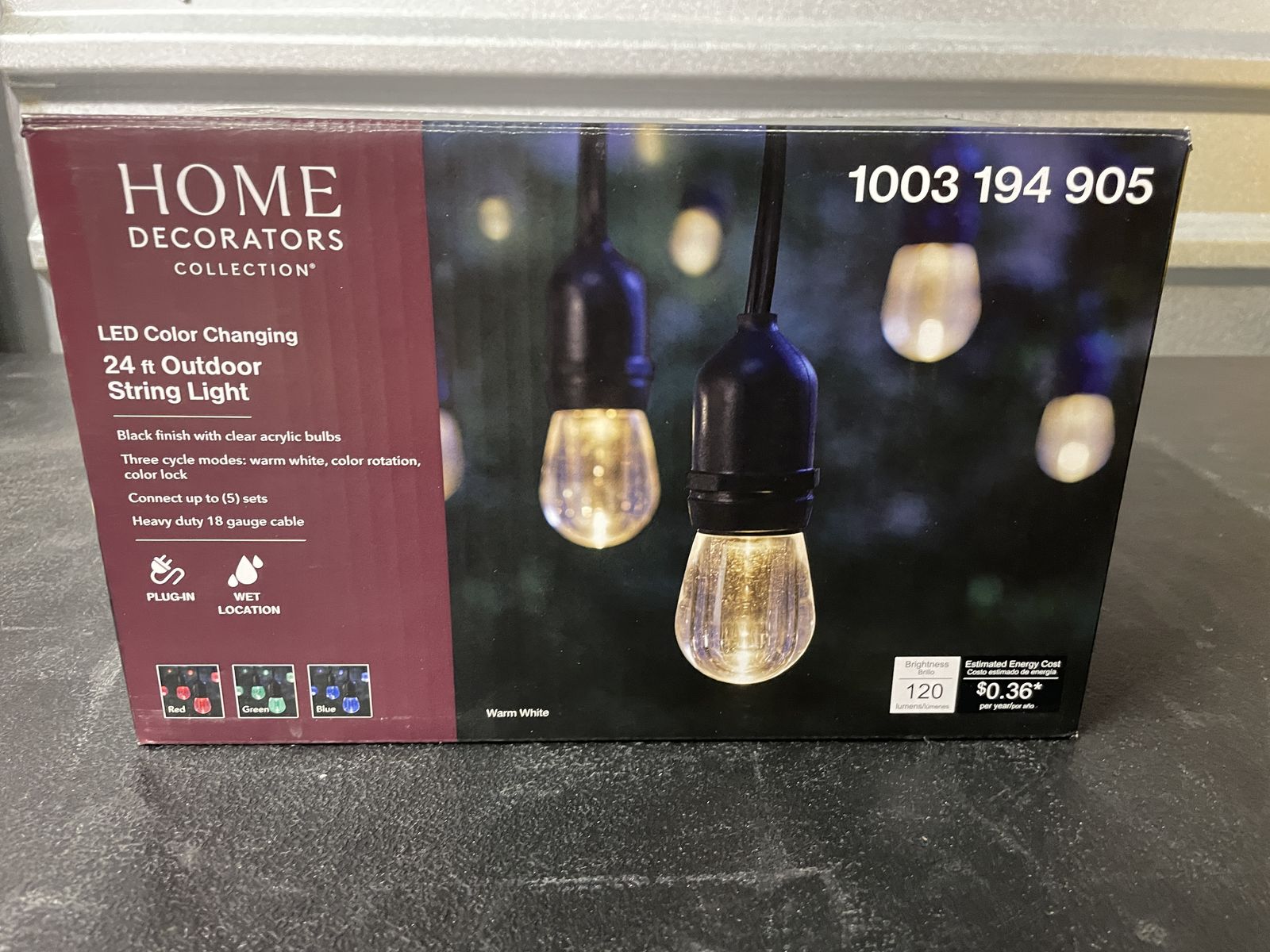 [NEW] Home Decorators Collection 12-Light 24 ft. Indoor/Outdoor LED Color String Light