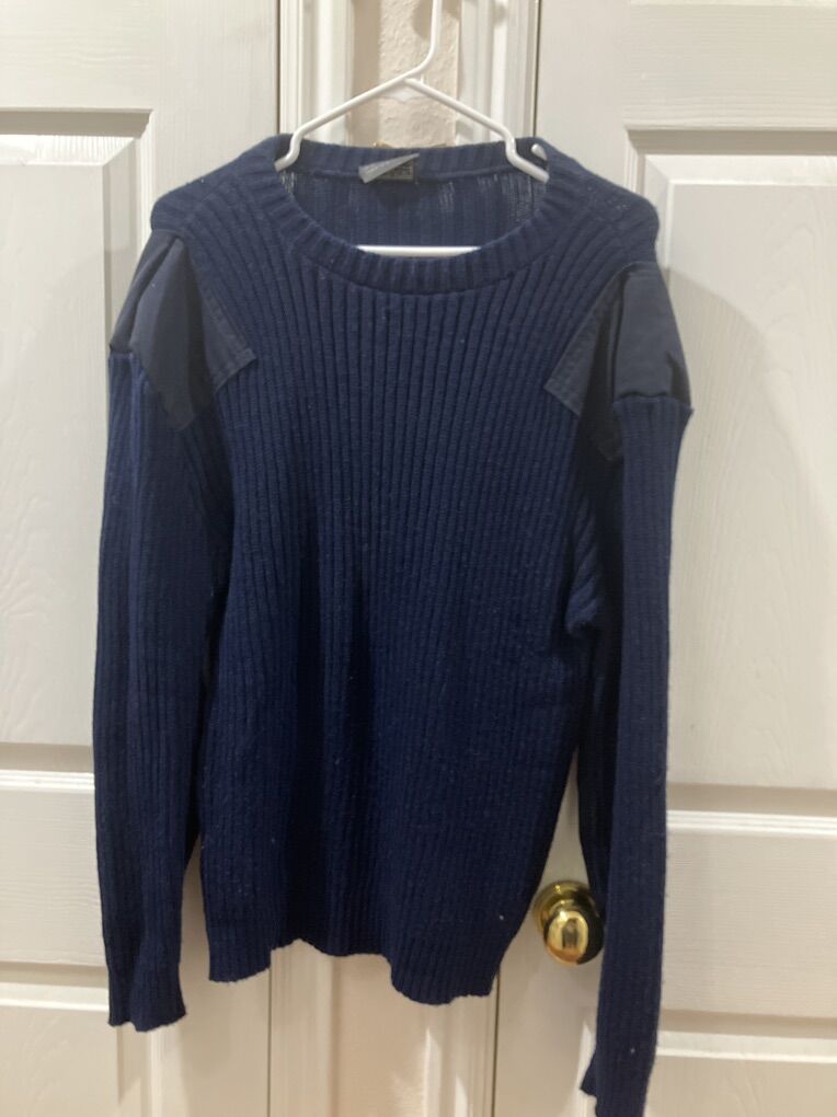 Navy Blue English Commando Sweater Size Large