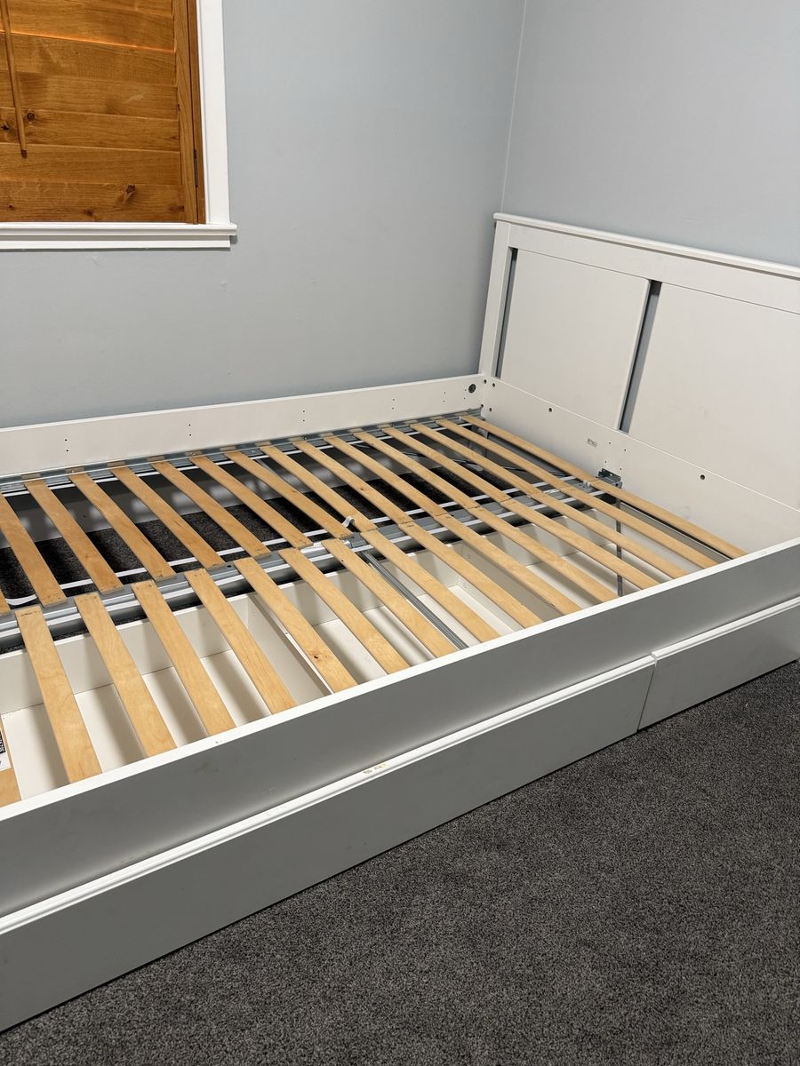 Full Size Bed Frame with Drawers For Sale