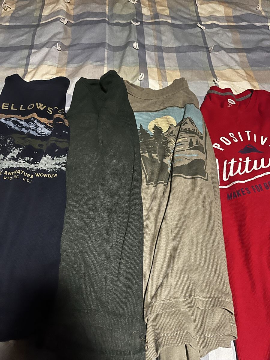 LOT Men's Old Navy & Yellowstone Waffle Knit Thermal Long Sleeve Shirts (Lot of 4, Size 2XL)
