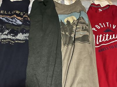 LOT Men's Old Navy & Yellowstone Waffle Knit Thermal Long Sleeve Shirts (Lot of 4, Size 2XL)