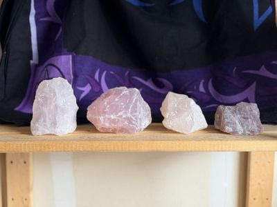 Raw Rose Quartz Crystal Chunks - Natural Pink Healing Stones