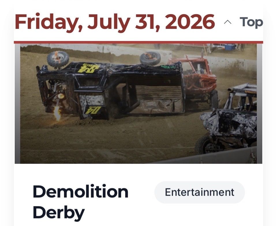 Demolition Derby - July 31st, Spanish Fork Arena.  5 great seats.  $32 ea.  $160 for all.  Grandstand seats.  Asking what I pd!