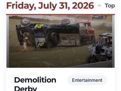 Demolition Derby - July 31st, Spanish Fork Arena. 5 great seats. $32 ea. $160 for all. Grandstand seats. Asking what I pd!