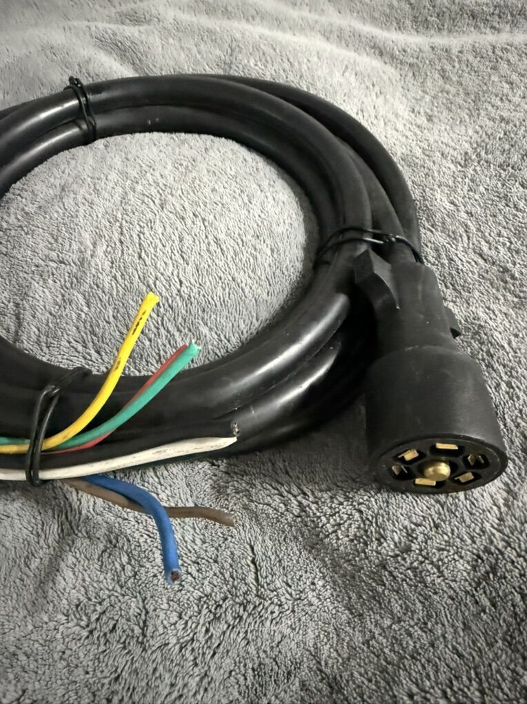 Heavy-Duty 7-Way Plug To Roj (8 Feet), Black