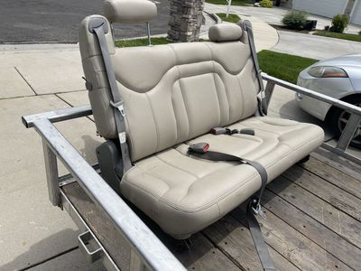 Used Beige Yukon 1500 XL 20002 Bench Seat with Seatbelts - Versatile & Ready for Your Project