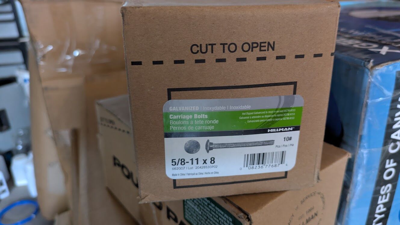 Carriage Bolts - Galvanized 5/8-11x8 - 10 count