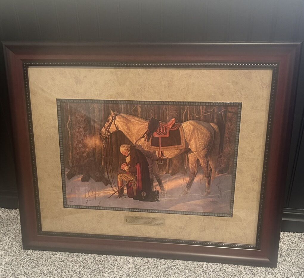 Prayer At Valley Forge Framed Print