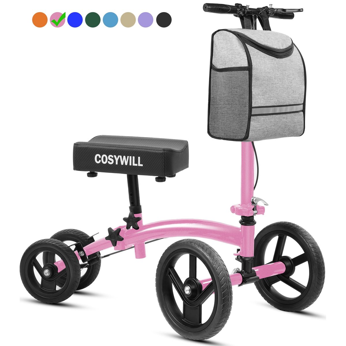 NEW COSYWILL Steerable Knee Scooter,Economy Knee Walker,All Terrain Foldable Medical Scooter for Foot Injuries