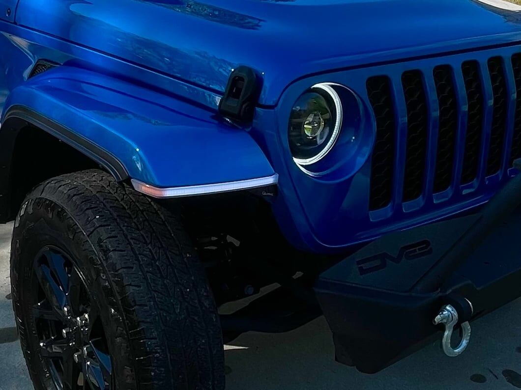 Quake LED Slim DRL Fender SPORT Chop Kit JL Jeep Wrangler and JT Jeep Gladiator QTE1058