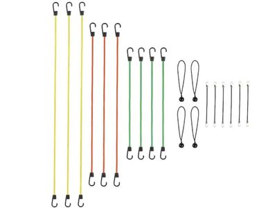 Standard Bungee Cord with Hooks Value Pack Assortment - 20 piece