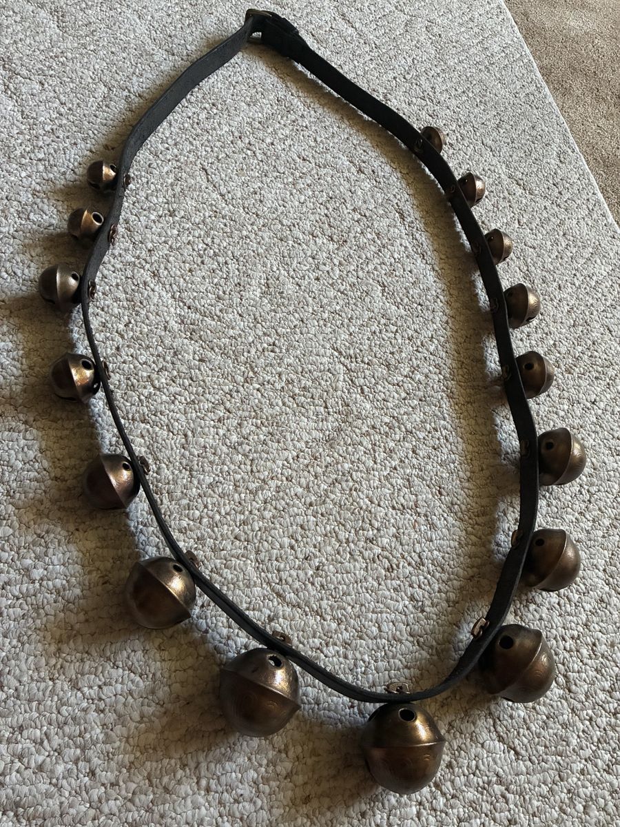 Vintage brass sleigh bell horse collar