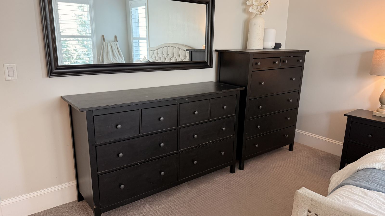 IKEA HEMNES Black-Brown Bedroom Set - 4 Pieces