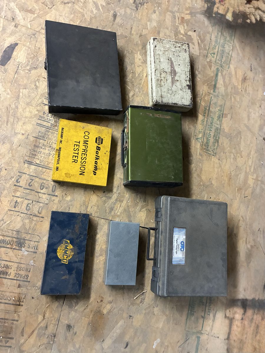 Automotive Tool Lot: OTC Digital Timing Light 3375, Balkamp Compression Tester, AMMCO Brake Bleeder $25 each or all for $120