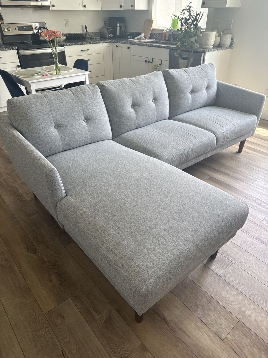 West Elm Drake 2-Piece Terminal Chaise Sectional — Gray