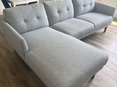 West Elm Drake 2-Piece Terminal Chaise Sectional — Gray