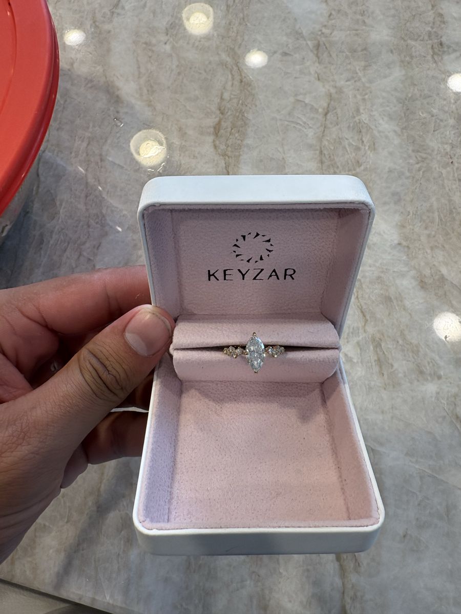 KEYZAR Marquise Diamond Gold Engagement Ring
