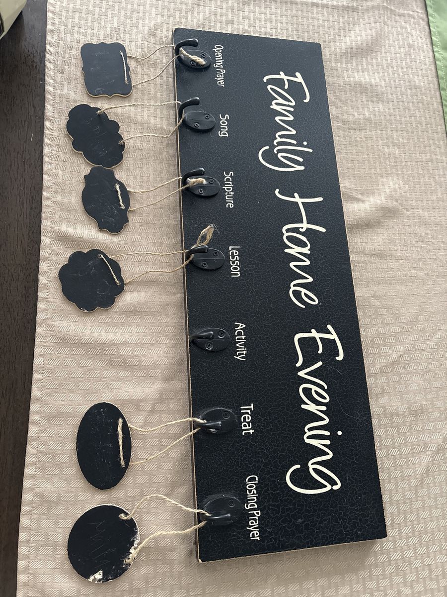 Family Home Evening Sign.