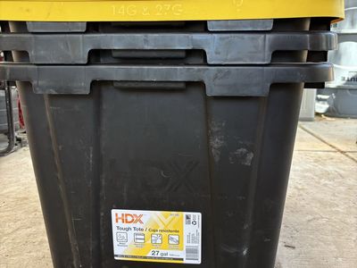 HDX 27 gallon totes
